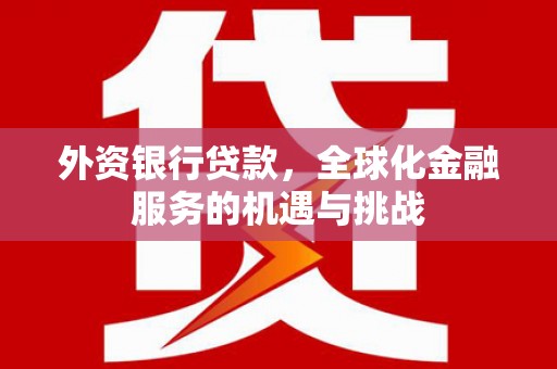 泉州外资银行贷款，全球化金融服务的机遇与挑战