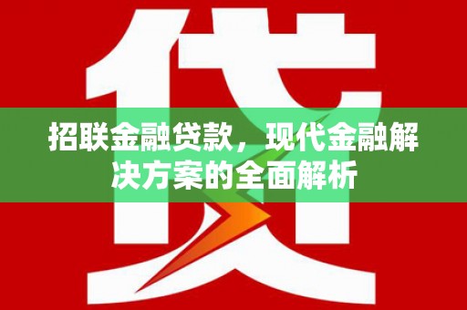 泉州招联金融贷款，现代金融解决方案的全面解析