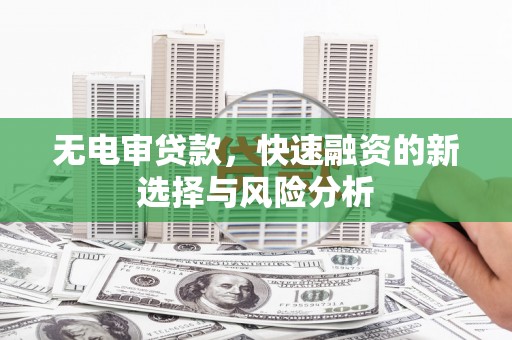 泉州无电审贷款，快速融资的新选择与风险分析