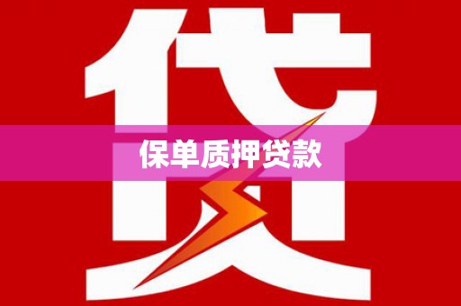 泉州保单质押贷款