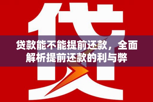 泉州贷款能不能提前还款，全面解析提前还款的利与弊