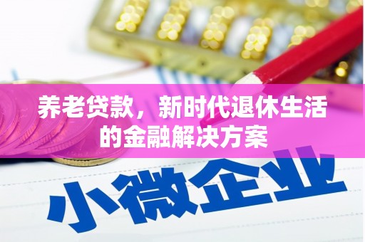 泉州养老贷款，新时代退休生活的金融解决方案